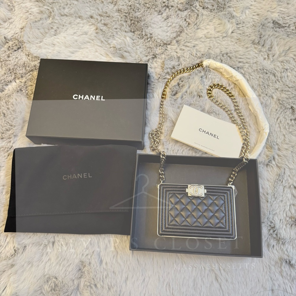 100% Authentic Boy Chanel Minaudiere Gold M.